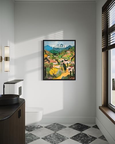 Pakistan Countryside Wall Art Print - A3 Rural Landscape Decor