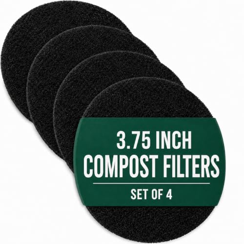 Activated Charcoal Filters for Kitchen Compost Bins - 4 Pack