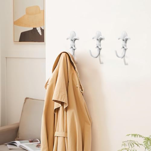 Heavy Duty White Door Hanger Hooks - 2 Packs for Bathroom & Closet