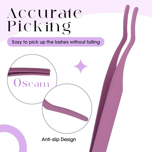 WENDY LASHES Professional Eyelash Extension Tweezers Dark Purple