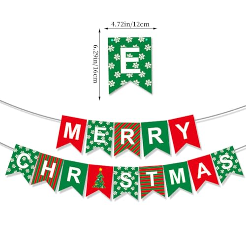Merry Christmas Banner - Reusable Red & Green Decor for Parties