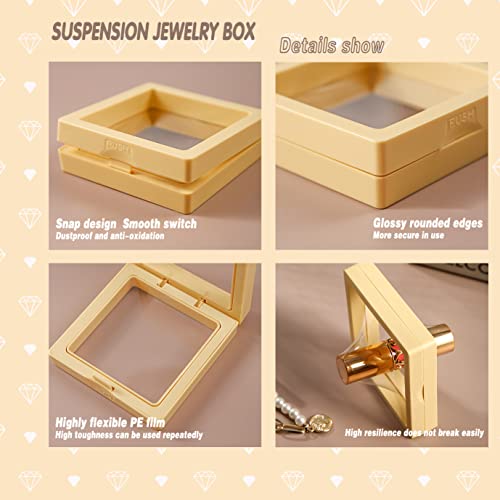 3.54" Multicolour 3D Floating Frame Jewelry Box - Stackable Organizer