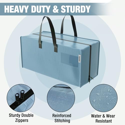 WORKPRO Extra Large Moving Bags - 6 Pack, Dusty Blue Backpack Storage Totes