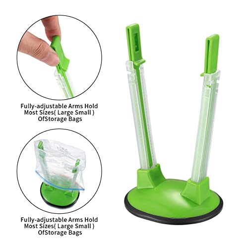 Baggy Rack Freezer Bag Holder Stand - Adjustable Meal Prep Tool, 2 Pcs