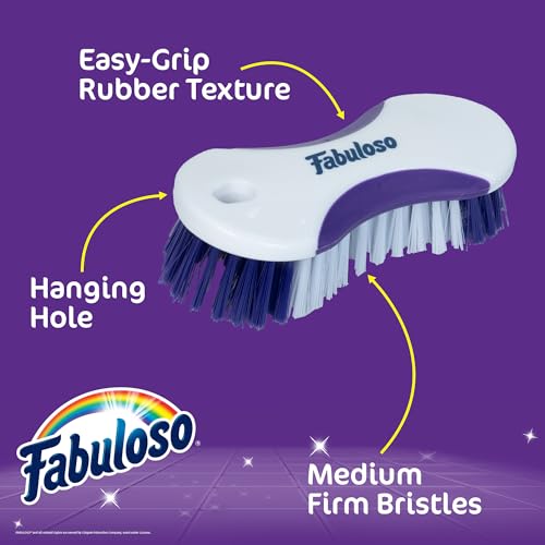 Fabuloso 6-Inch Compact Hand Scrub Brush for Multi-Surface Cleaning