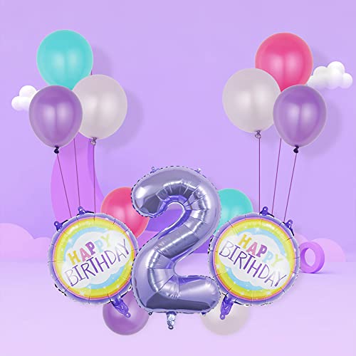 Purple 3rd Birthday Balloon Set - 32" Number 3 Foil & Latex