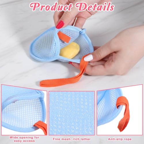 Apojgitn 4-Pack Exfoliating Soap Saver Bag - Double-Layer Mesh Pouch