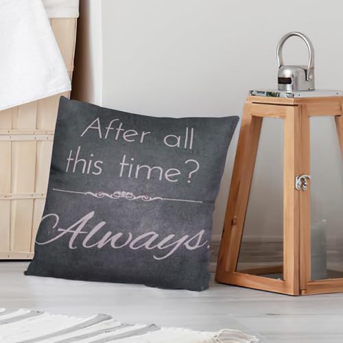 Always Motivational Throw Pillow Cover Retro Cotton Linen 16x16