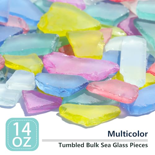 Colorful Sea Glass for Crafts - 14oz Mixed Colors Pieces