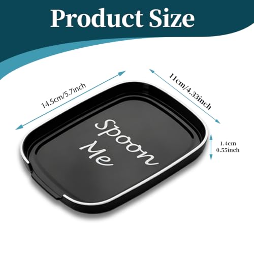 Homquen Spoon Rest - Black Plastic Kitchen Gadget Holder, 5.7x4.3 Inch