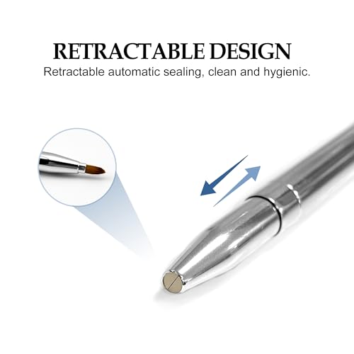Quacc Double-Ended Retractable Lip Makeup Brush and Liner - Silver