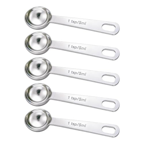 GIYAWA 5-Piece Stainless Steel Measuring Spoon Set, 1tsp (5ml) Capacity