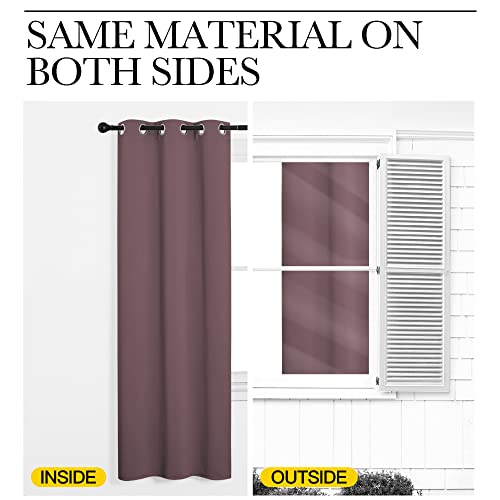 NICETOWN Dry Rose Blackout Curtains, 42" x 68" - 2 Panels, Thermal Insulated Room Darkening Drapes