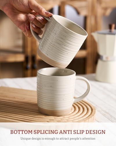 Constellation-Beige Coffee Mug Set of 6 - 13oz Ceramic Cups with Handles