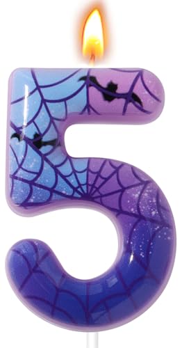 Candsun Purple Number 5 Birthday Candle - Fun Cartoon Cake Decoration