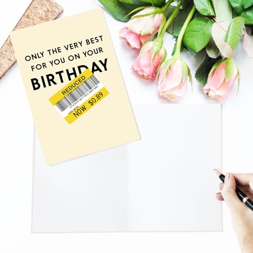Funny Sarcastic Happy Birthday Card for Friend and Family with Envelope