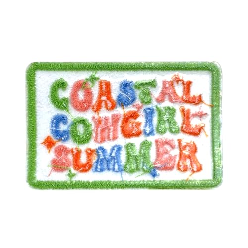 Coastal Cowgirl Summer Patch - 3 Inch Iron-On Embroidery for DIY