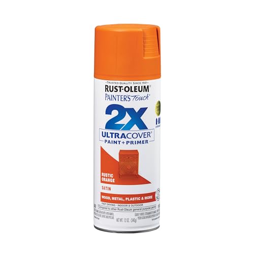 Rust-Oleum Painter's Touch 2X Ultra Cover Spray Paint Satin Rustic Orange 12oz - Pack of 1