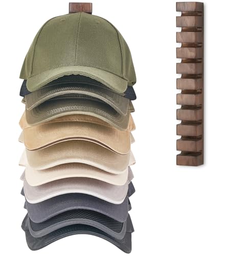 Mkono Small Wall-Mounted Hat Organizer for 10 Baseball Caps