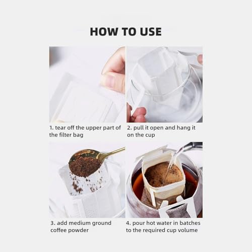 Portable Single Serve Coffee Filter Bags - 50 Count for Travel & Home
