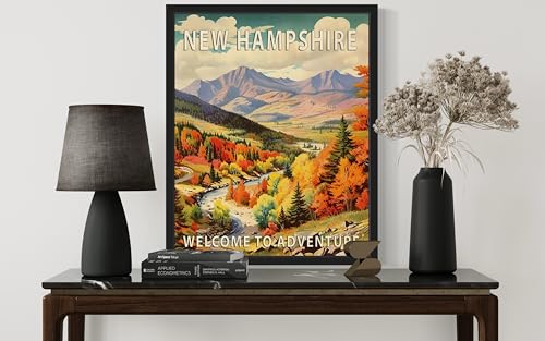 New Hampshire State Landscape Art Print - Colorful Wall Decor