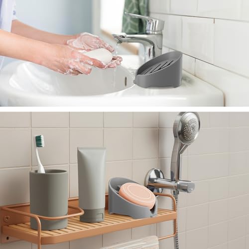 NiHome Silicone Soap Dish with Drainage for Kitchen & Bathroom