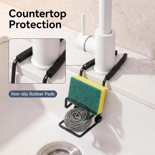 2-Tier Kitchen Sink Caddy - No-Drill Faucet Sponge Holder Organizer