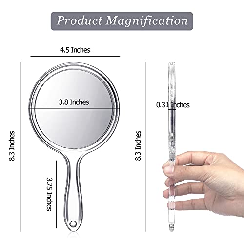 Jetec Double-Sided Handheld Makeup Mirror with 1X/2X Magnification