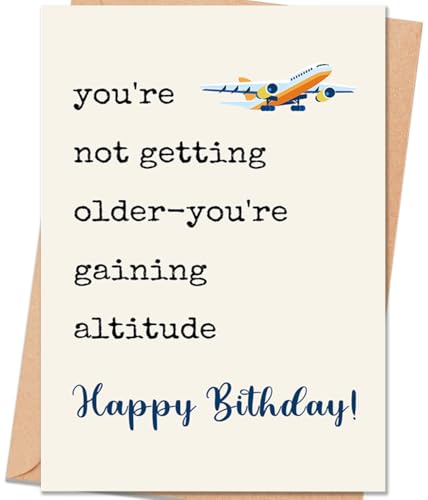 Airplane Travel Birthday Card for Pilots & Travelers - Humorous Design