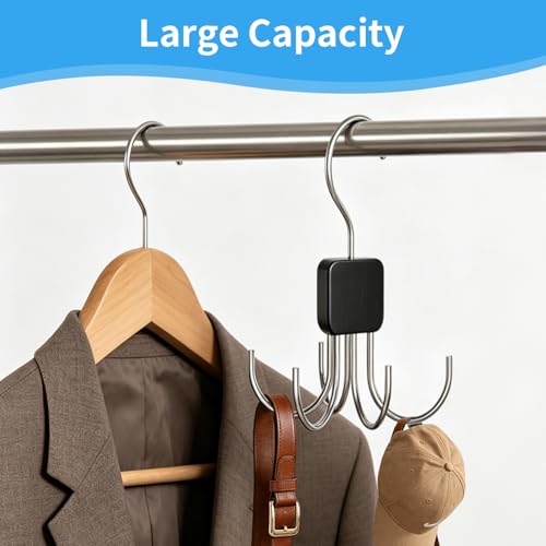 Hekmaden 360° Rotating Belt Hanger & Closet Organizer - 2 Pack