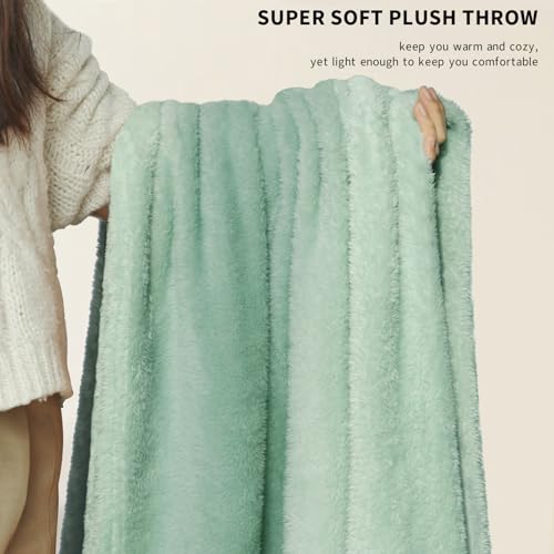 Felesha Fingal Aqua Plush Fleece Throw Blanket 50x60 Inches Cozy Couch Bed
