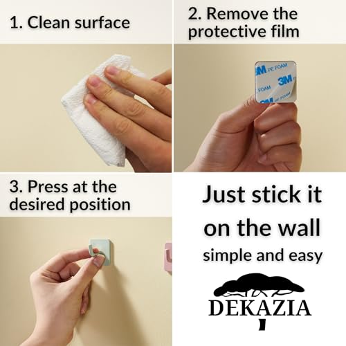 DEKAZIA Mint Green Adhesive Wall Hooks - Set of 4 for Kids Room