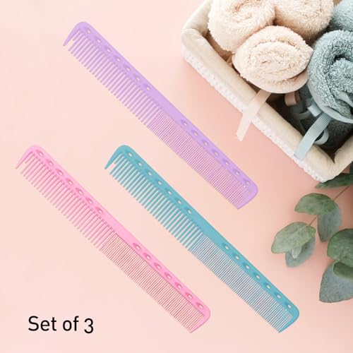 Kootinn 3-Piece Carbon Fiber Hairdressing Comb Set - Anti-Static Cutting Combs