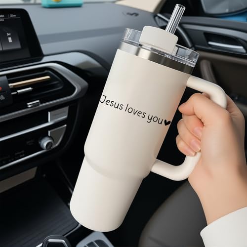 Jesus Loves You Vinyl Decal - 4 Inch Christian Sticker for Car & Laptop