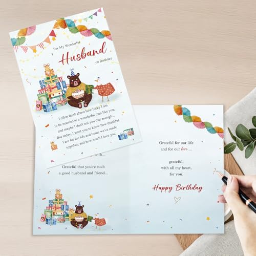 Romantic Birthday Card for Husband - Sweet Keepsake Card