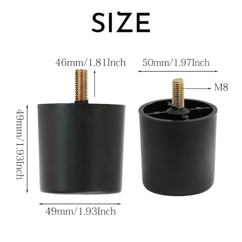 4-Pack Black Sofa Legs Replacement for Couch & Furniture