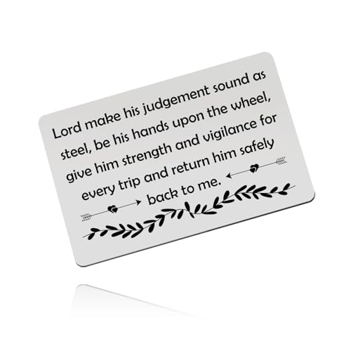 Truck Driver Prayer Card Gift for Husband & Boyfriend - Stainless Steel