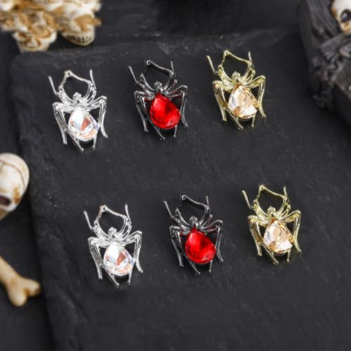 3D Spider Halloween Nail Charms - Alloy Rhinestone Gems for Acrylic Nails