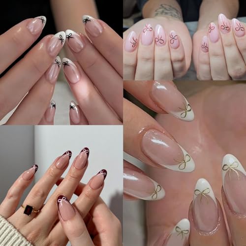 Valentine's Laser Bow Nail Art Stickers - 8 Sheets 3D Self-Adhesive Decals