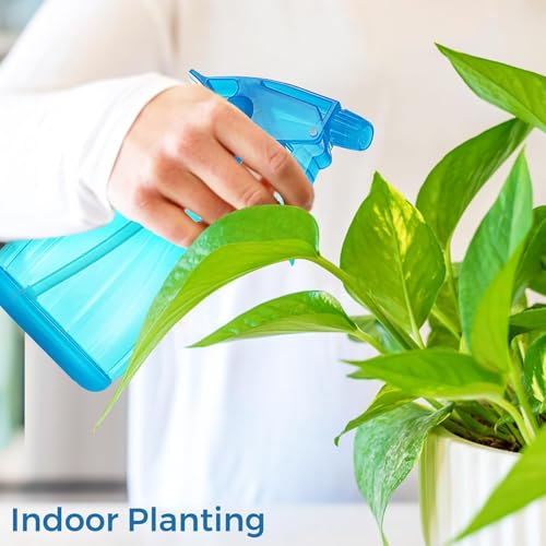 UrbAmerican 16.9 oz Adjustable Spray Bottle - BPA-Free PET Plastic Leak-Proof Blue Mister for Cleaning, Plants and Hair