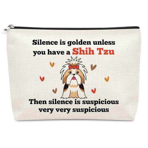 Shih Tzu Cosmetic Bag Dog Lover Makeup Travel Pouch