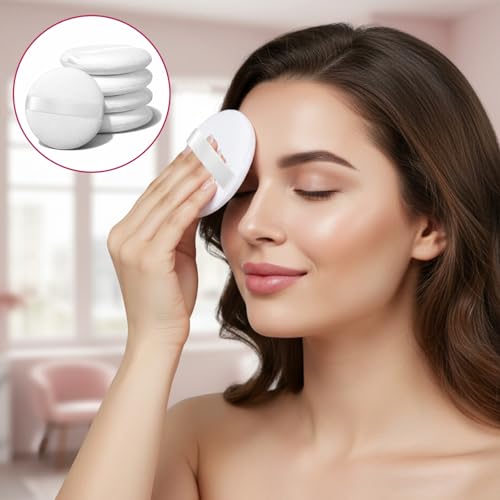 LXUEJIE Large Body Powder Puffs 5-Pack - Soft Velour Dusting Puffs