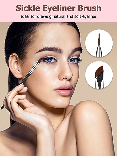 TEOYALL 4-Piece Precision Eyeliner and Eyebrow Brush Set