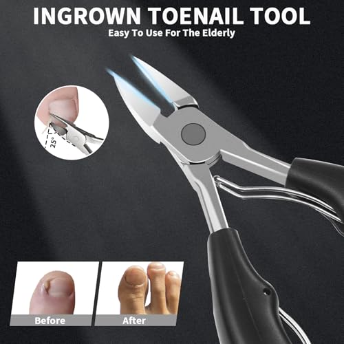 Aecsze 4-in-1 Professional Heavy Duty Toenail Clippers Set for Thick Nails