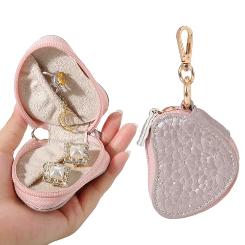 Heart-Shaped Jewelry Ring Holder Keychain for Travel & Gym