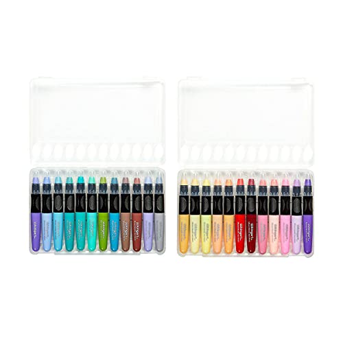 KINGART Pastel GEL STICK Set, Artist Pigment Crayons, 24 Unique Colors, Water Soluble, Creamy, and Odorless, Use on Paper, Wood, Canvas and more