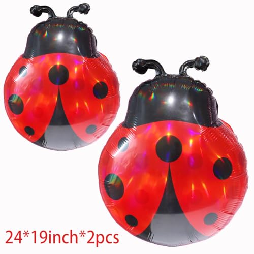Ladybug Foil Balloons (24x19in) - 2pcs for Parties & Events