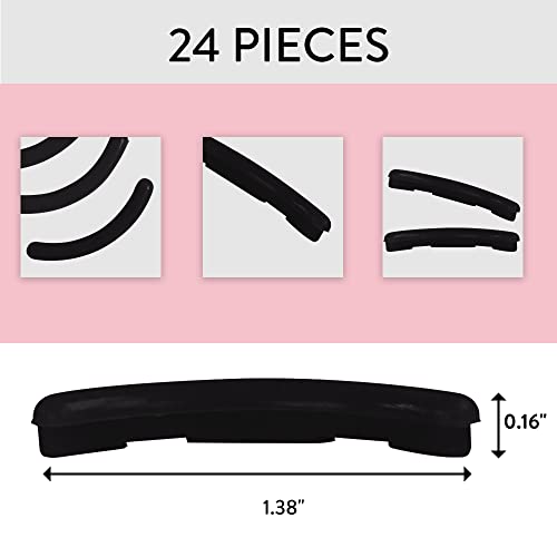 Petunia Skincare Black Eyelash Curler Refills - 24-Pack Universal Replacement Pads