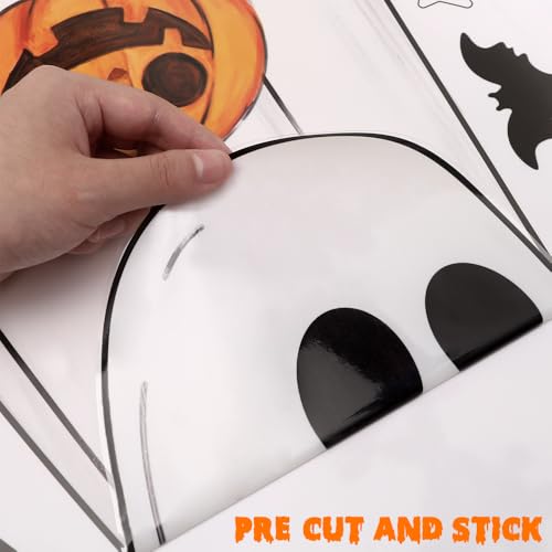 Halloween Ghost Window Clings - Large Ghosts Decoration Sheets for Windows & Mirrors - Heirloom Haven
