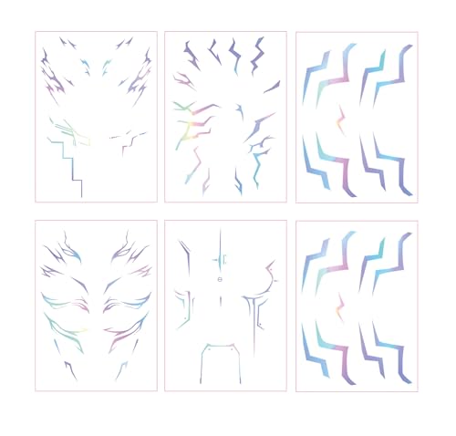 Anime Hunter Cosplay Temporary Tattoos - Purple Laser Stripes 6 Pcs